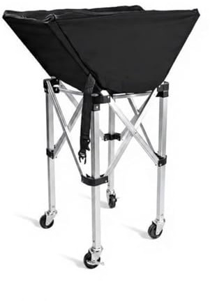 PETSOLA Chariot à Balles Portable Chariot Pliable Panier à Balles de Tennis de Volley Grande Capacité pour Entraîneurs et Professeurs Moins, Argent