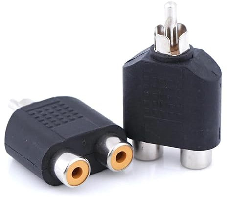 Cablepelado® – Adattatore audio mono jack da 2XRCA femmina a RCA maschio