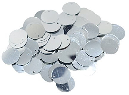 MagiDeal DIY Glänzend Runde Lose Pailletten Paillettes, 130 Stück Pailletten Mit Loch Flache Runde Pailletten für DIY Nähen,Handwerk, Hochzeits Dekoration, Stickereien, Applikationen, 16x16 mm