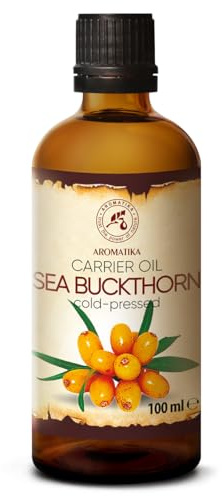Sea Buckthorn Fruit Oil 100ml - 100% Pure & Natural - Cold Pressed - Unrefined - Hippophae Rhamnoides Oil - Best for Hair - Face - Body - Aromatherapy - Relaxation - Massage - Spa