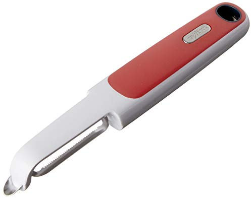 Zyliss E950018U Soft Skin Peeler, Walnut, Red