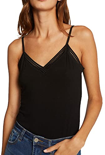 Morgan Top tirantes finos con bandas de encaje Negro XS