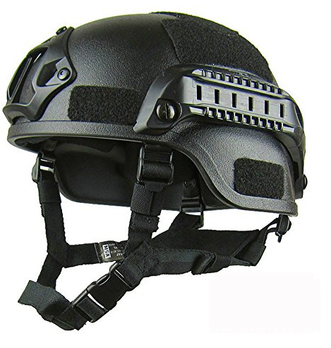 ROKFSCL Casco táctico, estilo militar ligero del ejército, casco rápido, combate SWAT, para airsoft al aire libre, paintball, juego CS, CQB, protección para la cabeza de seguridad (negro)