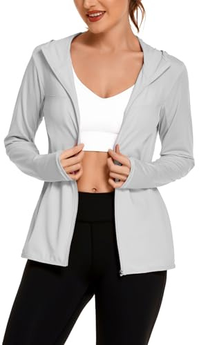 COOrun Women's Cooling Full Zip Running Thumd Holes Jackets