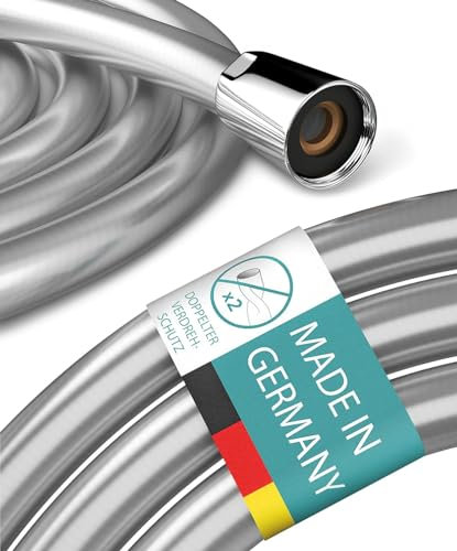 Engelbach® Manguera de Ducha 1,6m - Flexo Antitorsión de Goma - Universal ½ - Flexible y Resistente - Made in Germany