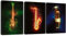 Sungeek Stampe e Quadri su Tela 3 Pezzi Moderni Dipinti di Quadri 30x40cm Stampe da Parete su Tela per Camera da Letto Soggiorno Cucina (Strumenti Musicali)
