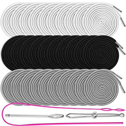 30PCS Drawstring Cords Replacement Drawstrings with 3 Pieces Draw String Threader Tool | 57 Inch Replacement Drawstring ,Reusable Drawstrings for Sweatpants Shorts Pants Jackets Coats