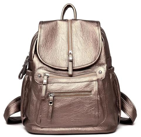 FULUJIDI Rucksäcke Daypacks Damen Rucksäcke Vintage Damen Umhängetasche Reise Damen Tasche Schult Aschen Für Mädchen Gold