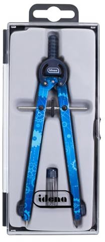 Idena 20165 - Zirkel Style Machine mit Mitteltriebrad, Schnellverstellzirkel im Etui, inkl. zwei Ersatzminen in Dose