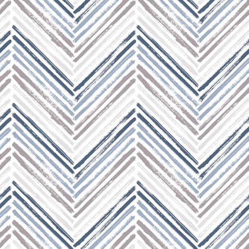 VaryPaper Papier peint rayé moderne 44,5 x 200 cm avec dos adhésif en vinyle pour meubles, papier peint géométrique pour salon, couloir, étagère, placard, film en vinyle