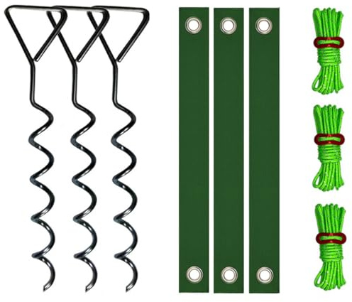 Bibykivn Ancla de Suelo, 40 cm Anclaje al Suelo, Trampolín para atornillar, Resistente para Tiendas de campaña, Columpios, toldos, Camping, Resistente al Viento Fuerte Inoxidable