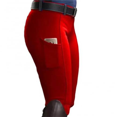 RUWLFE Leggings da Donna, Pantaloni Elastici, Leggings Casual con Cerniera, Sottili, Equitazione, Attrezzatura for Cavaliere per Donna(Red,L)
