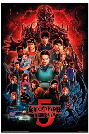 Grupo Erik Poster Stranger Things Gadget - Poster da parete 61 x 91,5 cm con Carta Lucida e Incorniciabile, Colori Brillanti | Vecna e Personaggi