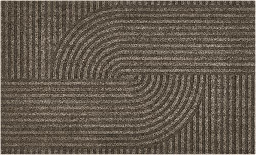 andiamo Fußmatte Yukon - Waschbare & rutschfeste Schmutzfangmatte für den Eingangsbereich - Modernes geometrisches Muster, Saugroboter-geeignet, 40 x 60 cm Braun