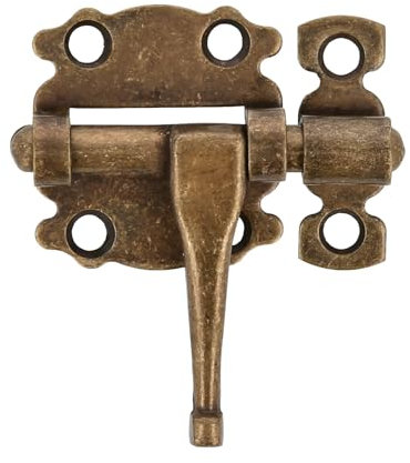 Amig - Pasador de Sobreponer para Puertas y Muebles Mod. 484 - Pestillo de Seguridad para Cierre Horizontal - Material Acero con Eje de Zamak - 50 mm - Estilo Rústico - Incluye Tornillería - Cuero