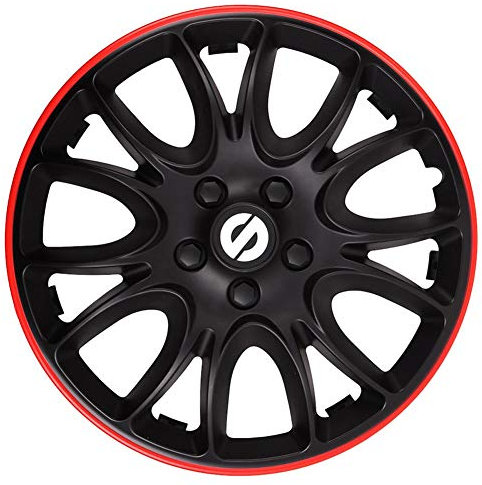 Sparco Veneto SPC1594BKRD Jeu d'enjoliveurs Noir/Rouge 15