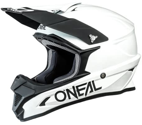 O'NEAL | Motocross-Helm | MX Enduro Motorrad | ABS-Schale, , Lüftungsöffnungen für optimale Belüftung und Kühlung | 1SRS Helmet Solid | Erwachsene | Weiß | Größe L