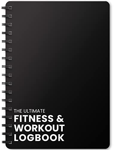Ultimate Gym Workout Log Book, 100 Page - XL A5 Exercise, Fitness and Training Planner & Gym Journal - Set Goals & Track Progress - for Men and Women (Black)