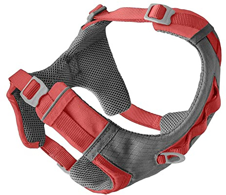 Kurgo Journey Air Harnais pour Chien, Harnais de randonnée pour Course et Promenade pour Animaux domestiques, réfléchissant, rembourré, poignée de contrôle, Clip Avant Anti-Traction (Corail, Taille