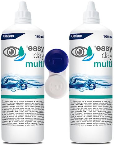 Easy Day Multi Soluzione Unica per Lenti a contatto - Duopack 2x100 ml + Portalenti incluso