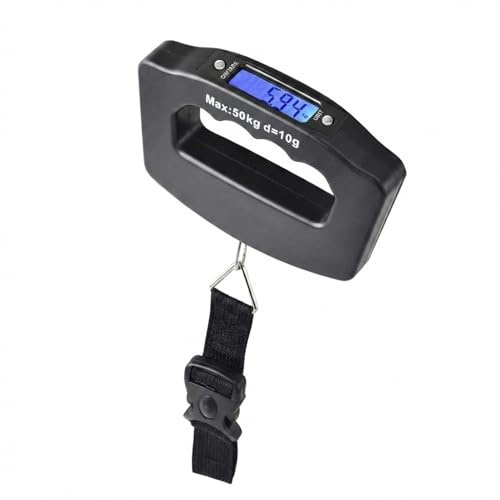 Handheld Portable Digital Luggage Scale with Grip - Travel Portable Electronic Weighing Suitcase and Bag - Black (50Kg Digital Luggage Scale with Grip)