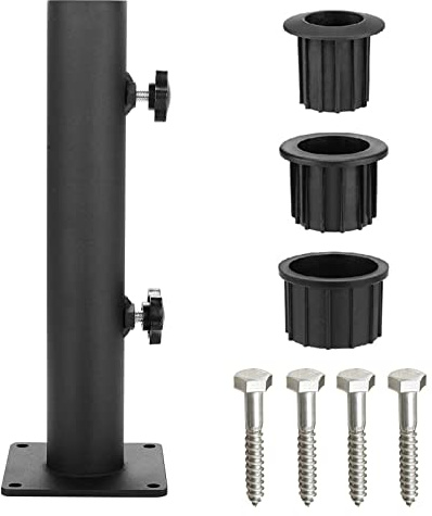 Base cuadrada de acero resistente para sombrilla, soporte para sombrilla de patio al aire libre, abrazadera de montaje para paraguas, soporte universal para sombrilla de terraza o patio, para