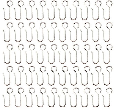 UMCHU 50 Stück Vorhanghaken aus Edelstahl, Poliert, Silber