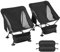 ATEPA 2er Set Campingstuhl Faltbar Ultraleicht, Camping Stuhl Kleines Packmaß, Campingstühle Tragbare Klappbar mit Tragetasche, Klappstuhl Camping 150 kg Belastbar für Outdoor Wandern Angeln, Schwarz