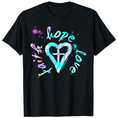 Vintage Tie Dye Faith Hope Love Faith Christian T-Shirt