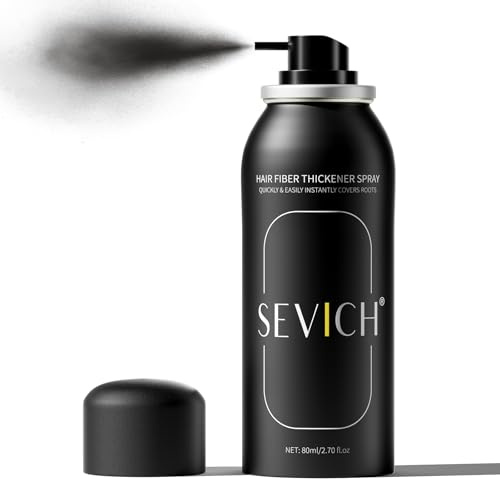 Sevich Streuhaar Spray - Instant Hair Thickening Powder Für Männer & Frauen, Haaraufbauende Fasern Für Dünner Werdendes Haar, Wasserfest, Schweißfest, Natürliches Aussehen,80ml Schwarz