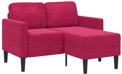 vidaXL Canapé 2 Places avec méridienne en L Rouge Bordeaux 125 cm, canapé 2 Places de Chambre, Causeuse, canapé Deux Places