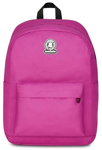 Invicta Zaino Monoscomparto Ollie Solid, Fucsia, Tasca Porta Borraccia, Tasca per PC 14, Zaino Scuola, Ragazza e Ragazzo