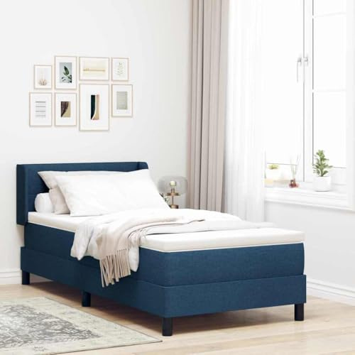 INLIFE Lit boxspring avec Matelas avec Matelas Bleu 100 x 200 cm-3341096