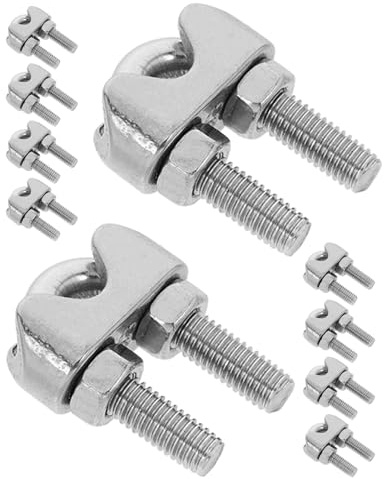 ANDRESLAD 10 Piezas Clips De Alambre Abrazaderas De Alambre Clip De Cuerda Silver
