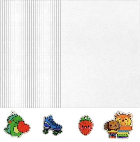 30Pcs Shrinky Dink Paper,Shrinky Plastic Sheet,Shrink Plastic(7.9x5.7 inch) | Shrinky Dink Printer Paper for DIY Crafts Making Keychains, Necklaces and Earrings