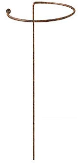 Plant Supports Gathering Rings for Holly Hocks, Lillies, Iris, Gladiolus, etc - Strong Metal Garden Supports - Made of Raw Steel Designed to Rust (24 (62cm) Tall - Pack of 3)