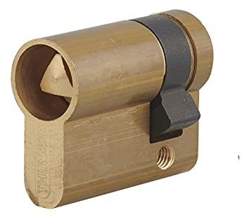 THIRARD - Cylindre Profil Européen - Laiton - Système de Sûreté - Triangle Interne Ascenseur 9 mm - Panneton Orientable - Ø 30 x 10 mm - Jaune - Protection Anti-Arrachement