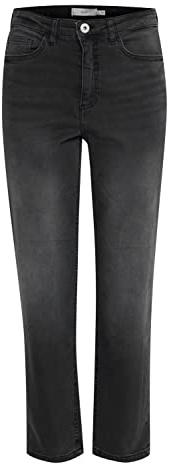 Ichi IHTWIGGY Raven Jean pour Femme avec Coupe Droite Stretch, Gris délavé (19071), 28