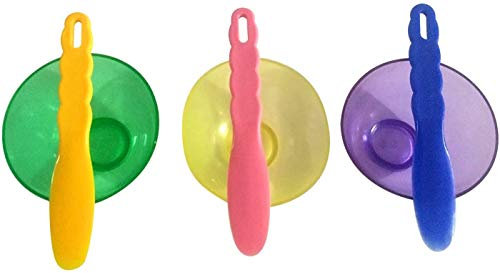 ORILAO 3 cuencos de goma para mezclar de laboratorio dental, cuencos coloridos de silicona flexible (grande+mediano+pequeño) con espátulas