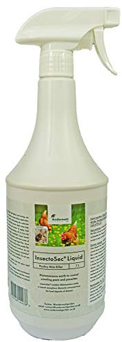 Insectosec® Chicken Mite Spray 1L – Diatomaceous earth for chickens, UK approved, natural liquid red poultry mite treatment