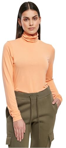 Urban Classics Damen Ladies Modal Turtleneck Longsleeve T-Shirt, Papaya, XXL EU