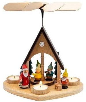 Rudolphs Skattkista, pyramid, dvärghus, B x H x D, 24,5 x 26 x 20 cm, ny bordspyramid, träpyramid, julpyramid