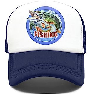 YUONME Baseballkappe Angeln Fisher Cap Hecht Fisch Jagd Trucker Cap für Mann Fisher Angeln Fisch Hut Baseball Kappe Katze Sommer Cool Mesh Cap Fisch Geschenke