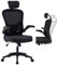 OWAY HOMELIVING Ergonomic Office Chair with Adjustable Lumbar Support & High-Back Mesh Desk Chair 150kg Weight Capacity & 125° Recline & Flip-Up Armrests Home Office Chair (normal, black)