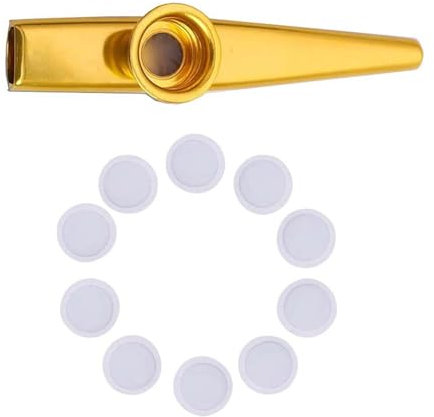 Metall-Kazoo mit 10 Flöten-Membranen, Blasinstrument, Mund, Kazoos, Party-Geschenk für Kinder, Musikanfänger, guter Begleiter für Gitarre, Violine, Klavier, Keyboards