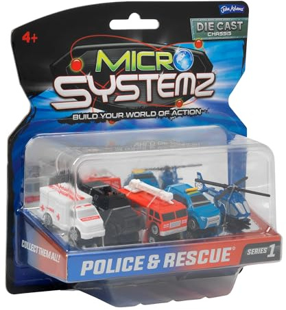 JOHN ADAMS | MICRO SYSTEMZ POLICE & RESCUE: Emergency themed set including 5 different micro vehicles! | Toy Vehicles & Playsets | Die Cast Cars | Ages 4+