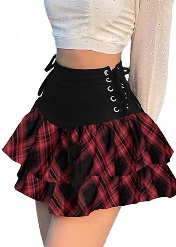YINGWIN Minigonna da donna, sexy, Y2k, stile gotico, per rave