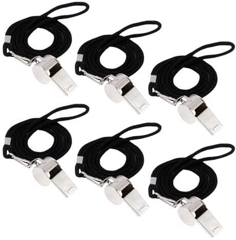 Liwein 25Pcs Coach Whistle, Sport Whistle with Lanyard Stainless Steel Whistle Referee Whistle Metal Whistle for School Sports Training Football Emergency Survival Coach Whistle (6)