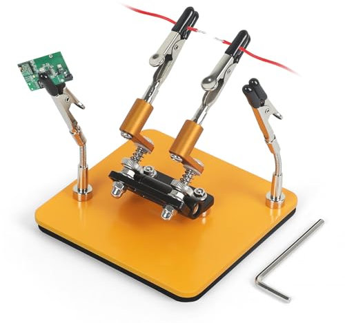 Estación de soldadura magnética para manos con base estable de 10 x 10 cm, 4 brazos flexibles, herramienta multifuncional giratoria de 360 ° y ajustable, herramienta multifuncional de tercera mano