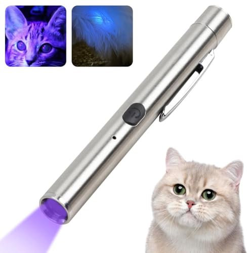 Rtyweth Lampe de poche UV à lumière noire pour détection de champignons d'animaux domestiques, 365 nm ultraviolet, chien Z9l7 Check & Skin étanche